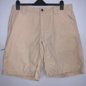 Columbia Shorts Mens 36W Cream Zip Pockets Lightweight Hiking Utility Outdoor